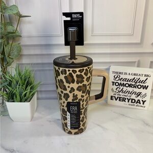 Brumate Leopard Latte 20oz Era & Single Leopard Latte Straw Cover BNWT